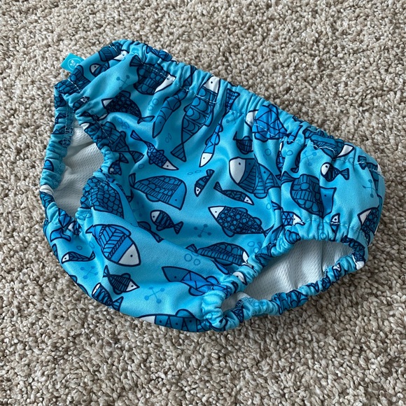 The Honest Company baby boy Blue Fish Reusable Swim Diaper Size L - Picture 2 of 5